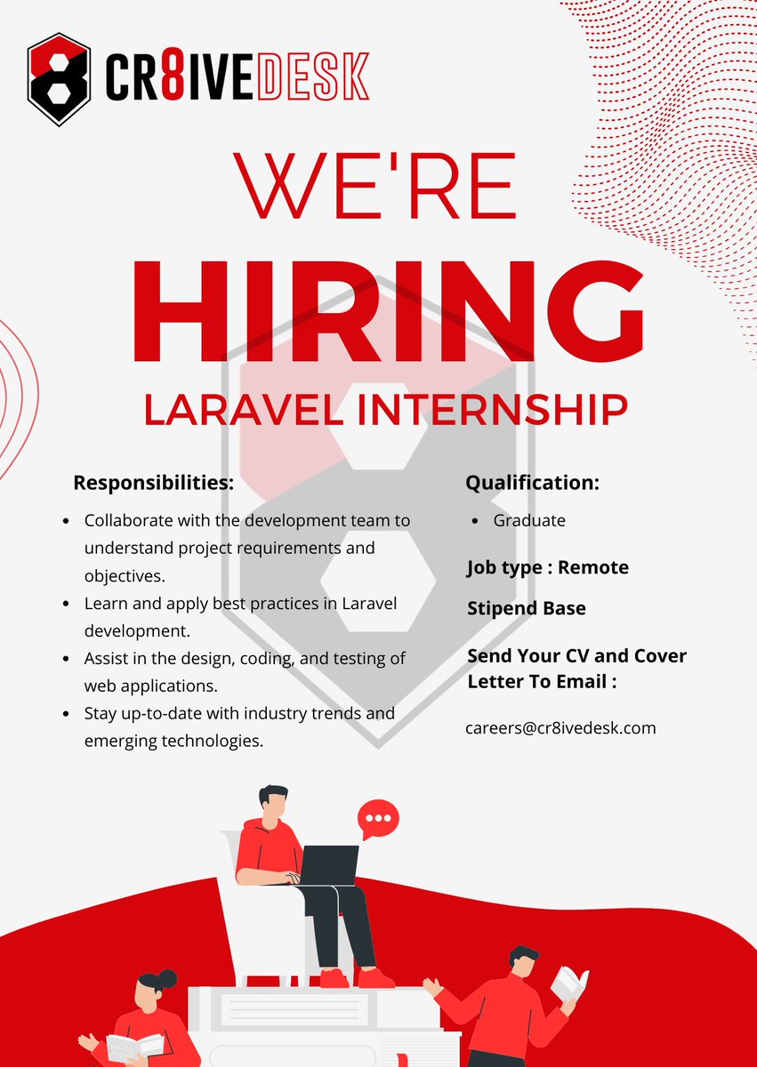 We are hiring Laravel Internship.
Email: careers@cr8ivedesk.com

#software #cr8ivedesk #erpsoftware #service #job #hiring #laravelinternship #laraveljobs #laravel #laravelPHP #laraveldeveloper #laravelframework #laraveldevelopment #php #phpdeveloper #SoftwareDevelopment
