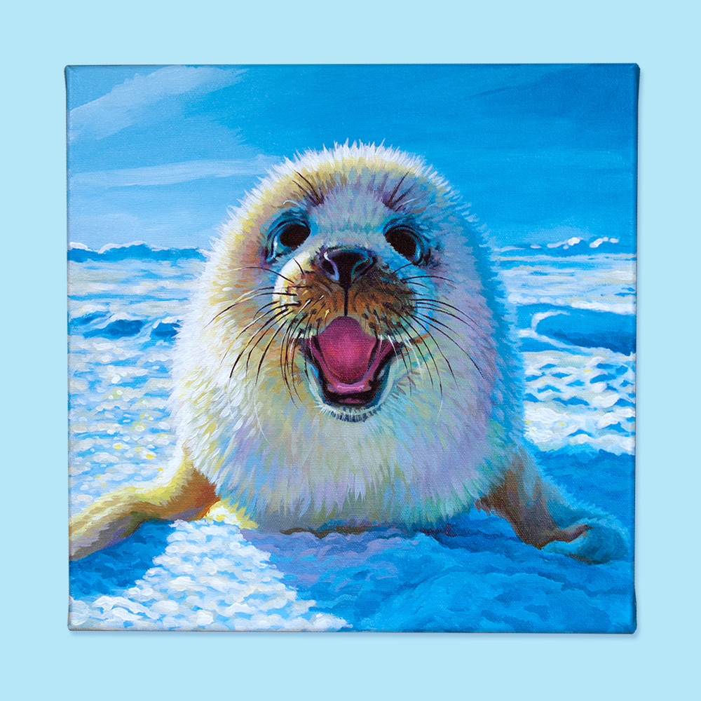 RobinGoodDesign's tweet photo. Seal of Approval 🦭

Waddling its way over to wish you a season's greetings! 

12" x 12" x 0.75" Original acrylic painting on stretched canvas.

❄️

You can find this new painting at the @yegartmarket this Saturday. https://t.co/vthDwre0mR