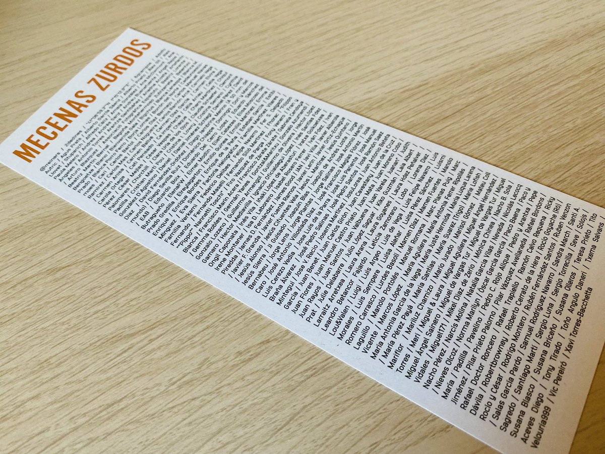 Pues ya he recibido mi ejemplar. En alguna parte de esa lista está mi nombre como mecenas del libro 😄. Por cierto, me encanta el tacto del papel, muy buena elección 👌<a href="/LOSMODLIN/">LOS MODLIN</a>