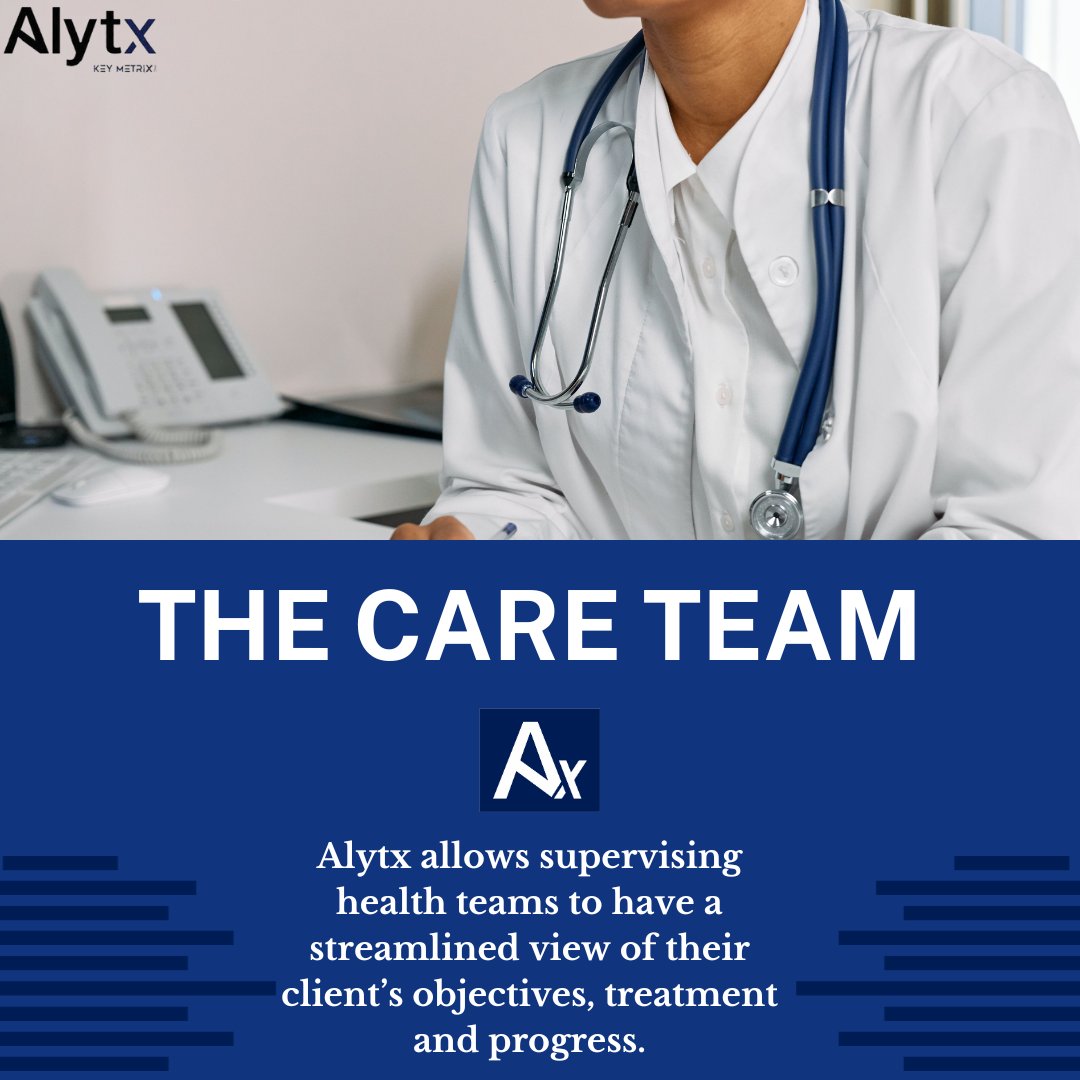 Access to the client's complete treatment history and progress allows healthcare teams to analyze data trends, leading to evidence-based decision-making and improved outcomes.
#alytx #realtimedata #datadriven #secureplatform #objectivedata #healthcareteams  #rehabilitation