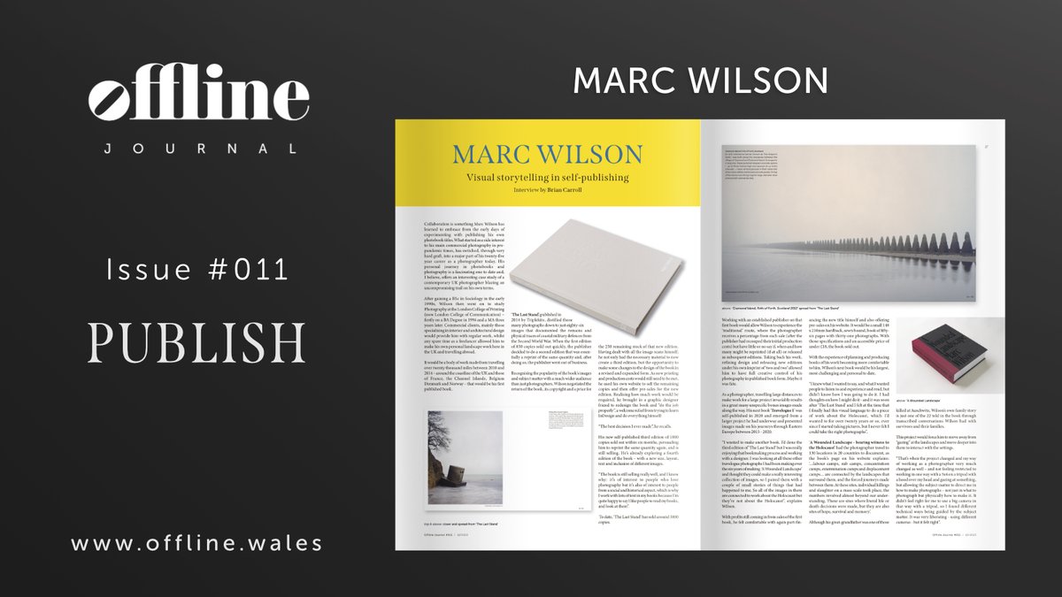 Just 15 copies remaining of latest @offlinejournal 'PUBLISH' issue #011 - on photo publishing and self-publishing. 40 pages packed with articles and interviews including Daniel Meadows & @MarcwilsonPhoto Cover by and feature article on @tracing_silence offline.wales