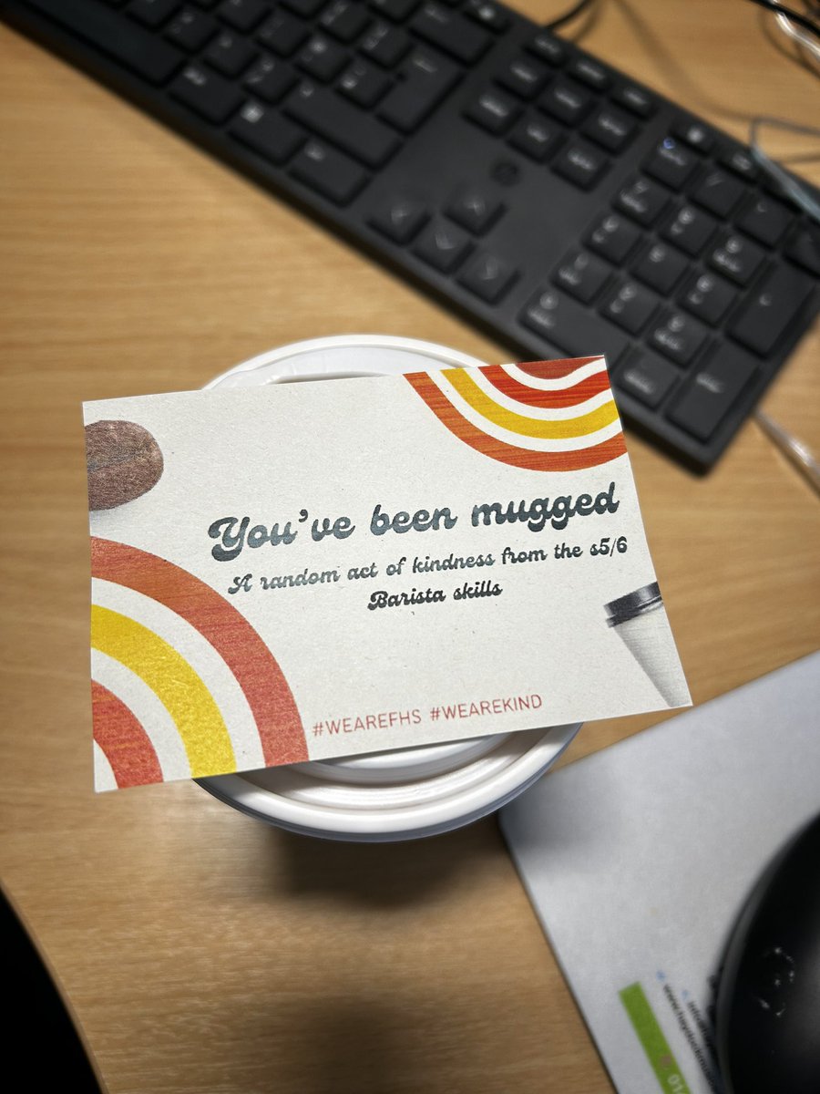 My day was made when this delivery turned up at my classroom! What a lovely surprise (plus a well needed caffeine hit!) Thank you so much to the fabulous FHS Baristas! #weareFHS #wearekind <a href="/misssalvanou_he/">Mrs Salvanou-Clark 👩🏽‍🏫💫</a>