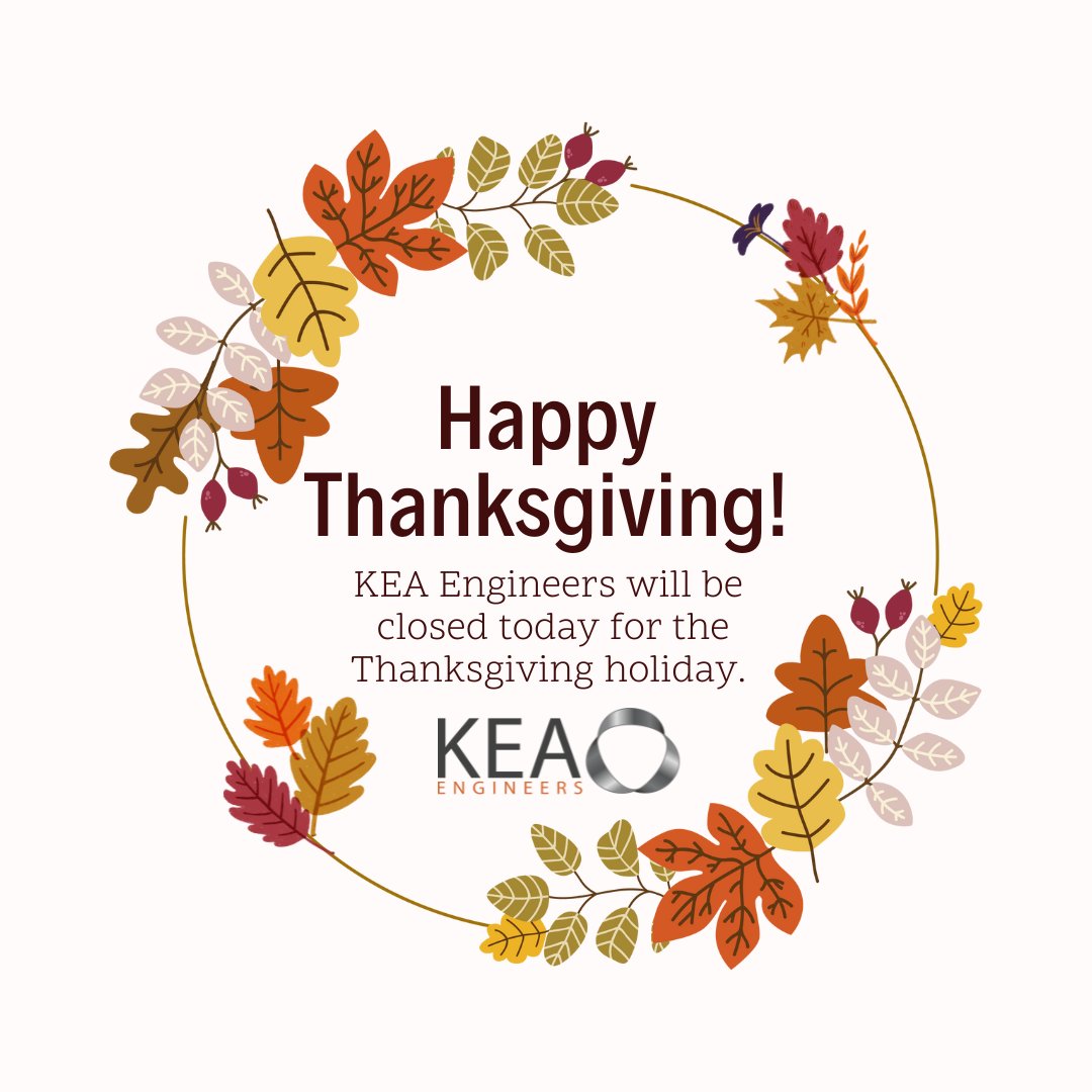 Happy Thanksgiving to All of Our Clients and Friends! 🦃

#HappyThanksgiving #KEAEngineers #MEPEngineers