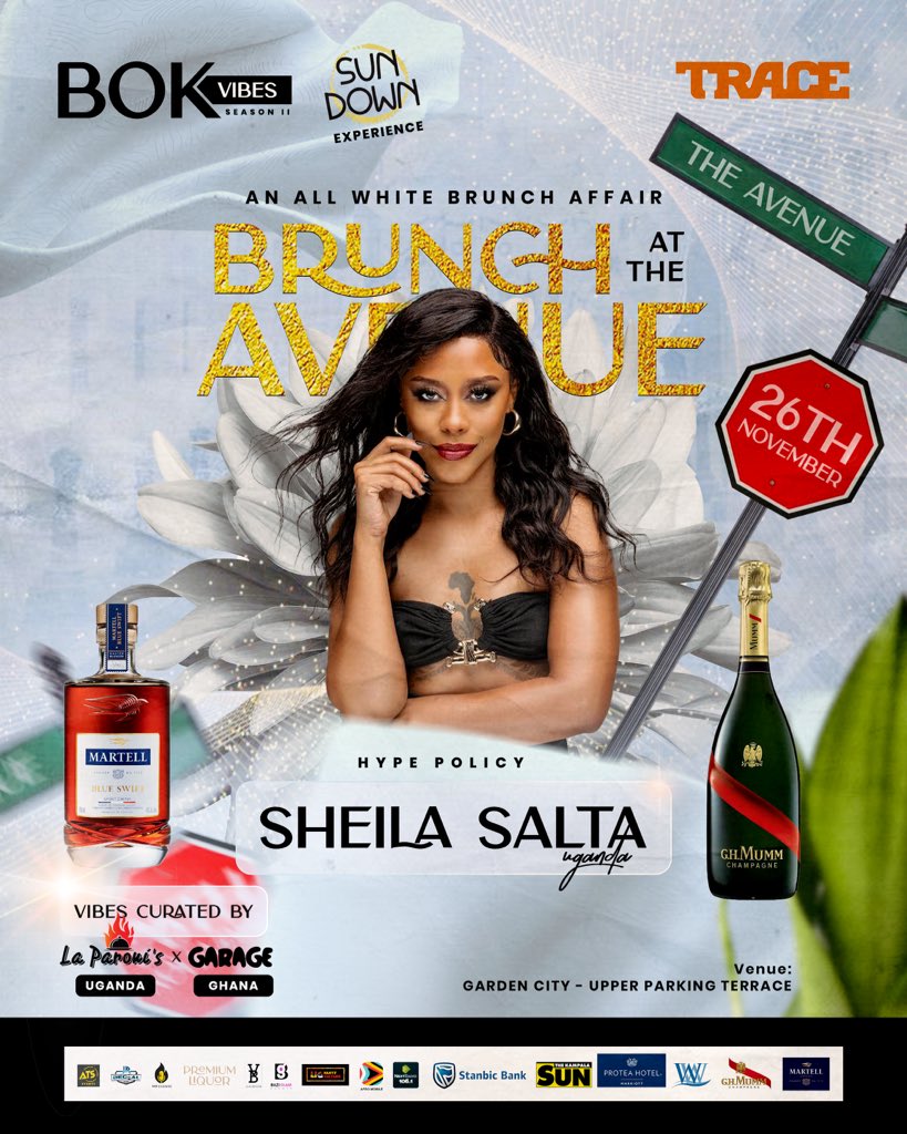 My first BOK Brunch At The Avenue ,All white brunch affair is going down this Sunday at Garden city upper parking @laparonis_uganda can’t wait 😜 #MissSalta
