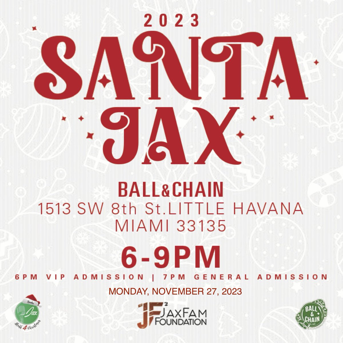 BallAndChainBar's tweet photo. TODAY is #Thanksgiving  and we are CLOSED for the holiday! 

Join us for #LiveMusic, #HappyHour and @MiamiBoheme Night TOMORROW beginning at noon! 

Don't forget our special @LaCajaChina event Sunday and @TheJaxShow's #SantaJax MONDAY!

🍍💚🦃🐷🎅🏽 https://t.co/jkgvbe2q3K