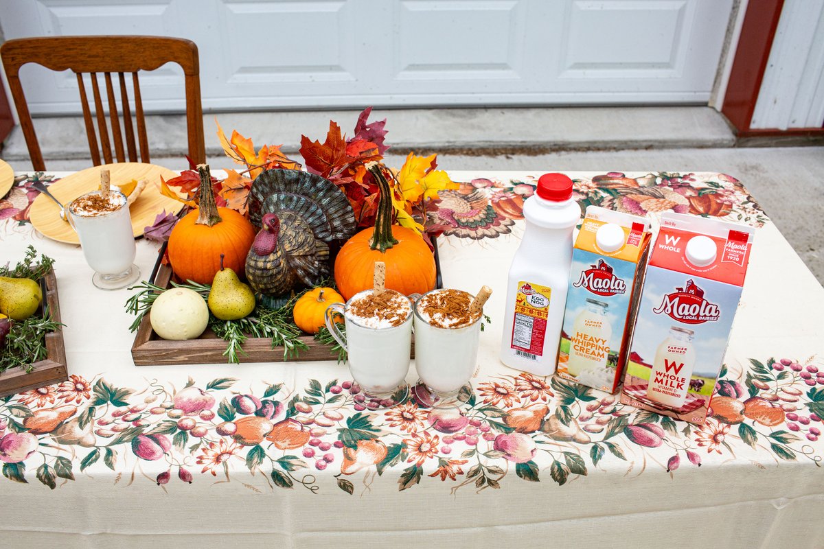 From our farm families to yours, have a Happy Thanksgiving!

We'll be here in a pinch if you need an extra boost for any of those amazing dishes -- or your after dinner drink too 😉

#MaolaMilk #eggnog #delicious #Thanksgiving #givethanks #heavywhippingcream