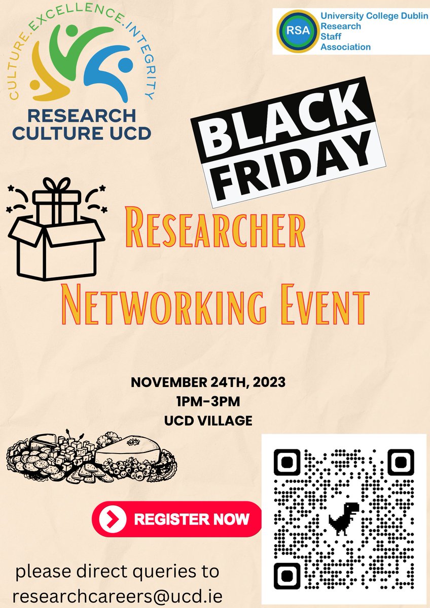 🎉Looking forward to meeting @ucddublin #postdocs and research-funded staff tomorrow 24 Nov 1pm -3pm. There is still time to book: ucd.ie/researchcultur…