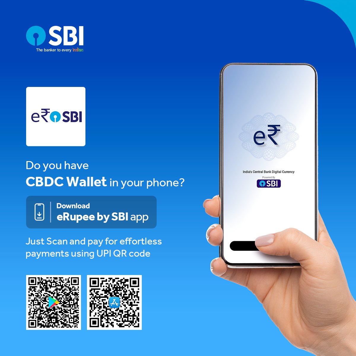 TheOfficialSBI's tweet photo. SBI Digital Rupee app is here! The best way to access the RBI’s Digital Rupee network and enjoy fast, safe, and digital currency transactions. 

Don’t miss out, download now!

#SBI #DigitalRupeeApp #DigitalCurrency #CBDCWallet #TheBankerToEveryIndian #DeshKaFan https://t.co/pjHsAEVepE