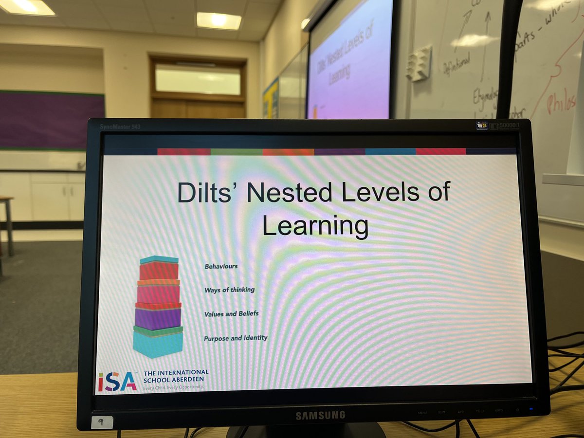 Dilts’ nested levels of learning are a powerful frame when reviewing guiding statements - at IS Aberdeen we are beginning a deep journey to align our learning programme to global citizenship and conceptual learning