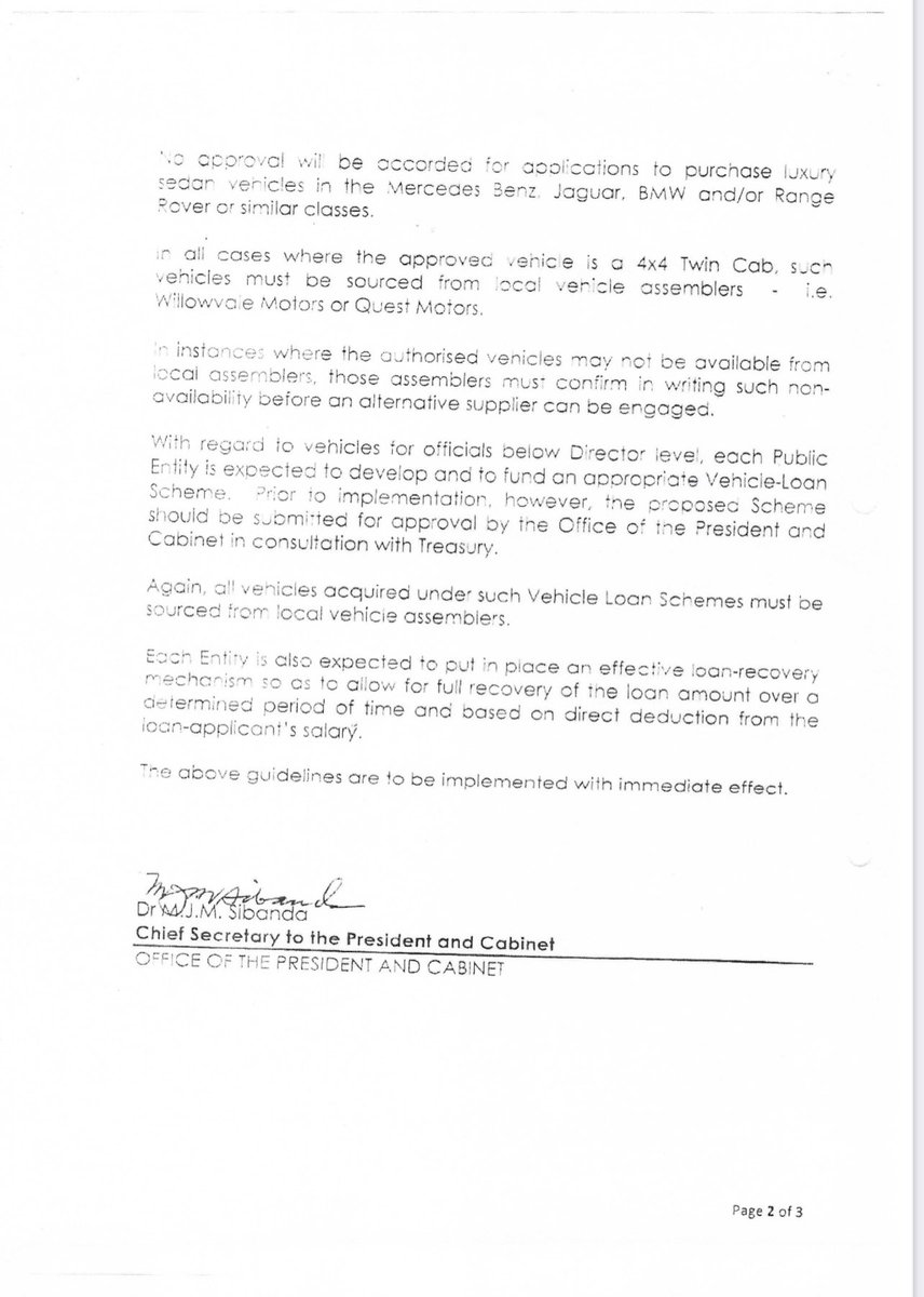 daddyhope's tweet image. RETWEET

Whilst ZANUPF and SADC leaders are running around lying to the world that sanctions are the cause for not having medicines in hospitals, just look at this list of cars that is given to Government executives who are in their thousands.

Those in so called independent…