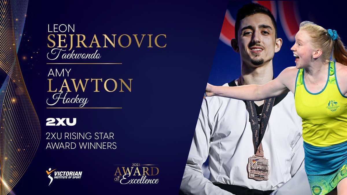 There was a tough list of finalists to choose from for this year’s 2XU Rising Star Award. VIS Taekwondo athlete Leon Sejranovic and Hockeyroos star Amy Lawton are named joint winners.😍