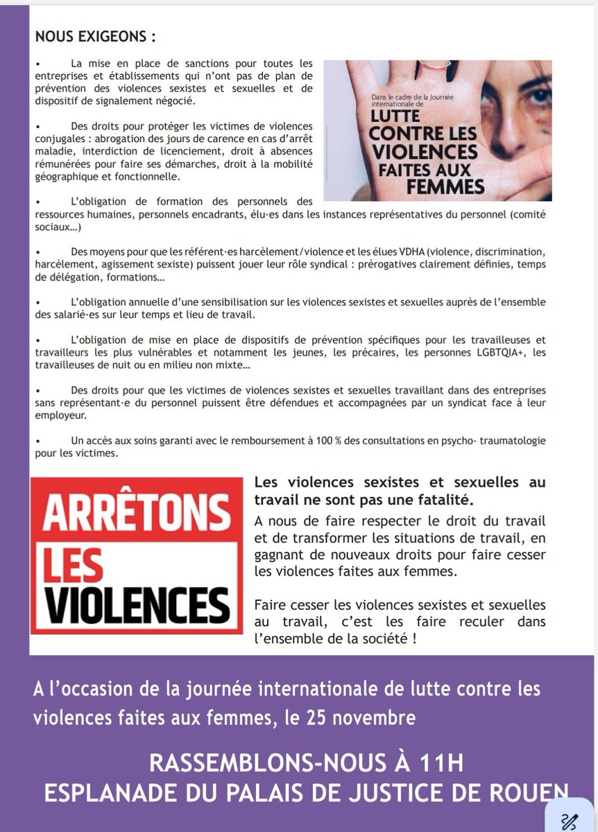 📣 Le <a href="/PCF/">PCF</a> appelle à une mobilisation massive pour ce 25 novembre, et à participer aux différents rassemblements organisés pour cette journée internationale de lutte contre les violences faites aux femmes. 
Pour que la vie des femmes, nos droits, ne soient plus classés sans suite
