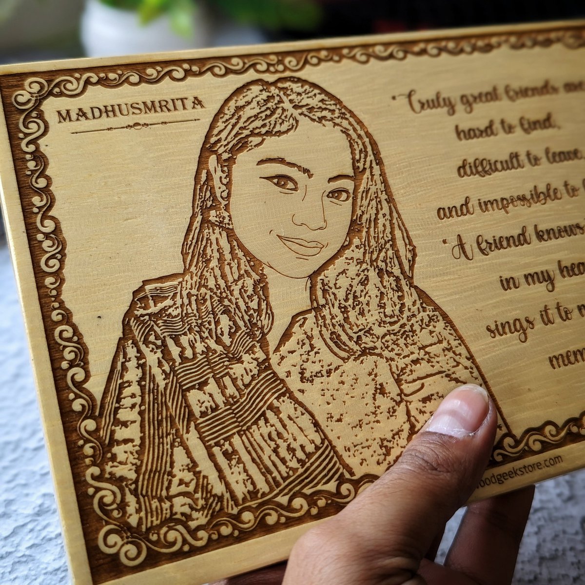 woodgeekstore's tweet image. Capture a cherished memory with a personalized wooden poster engraved with a special photo and message for your friend.

#personalizedgift #woodenposter #photoengraving #friendshipgift #specialoccasion #cherishedmemory #thoughtfulgift #uniquegift #woodgeek #woodgeekstore