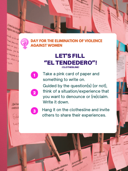 UoYCWS's tweet photo. For International Day for the Elimination of Violence Against Women (25/11), the Centre for Women's Studies invites you to participate in the reproduction of Monica Mayer's artivistic installation "El tendedero" (The Clothesline) in LMB Atrium until Tuesday 28/11. https://t.co/wfInXrvxVT