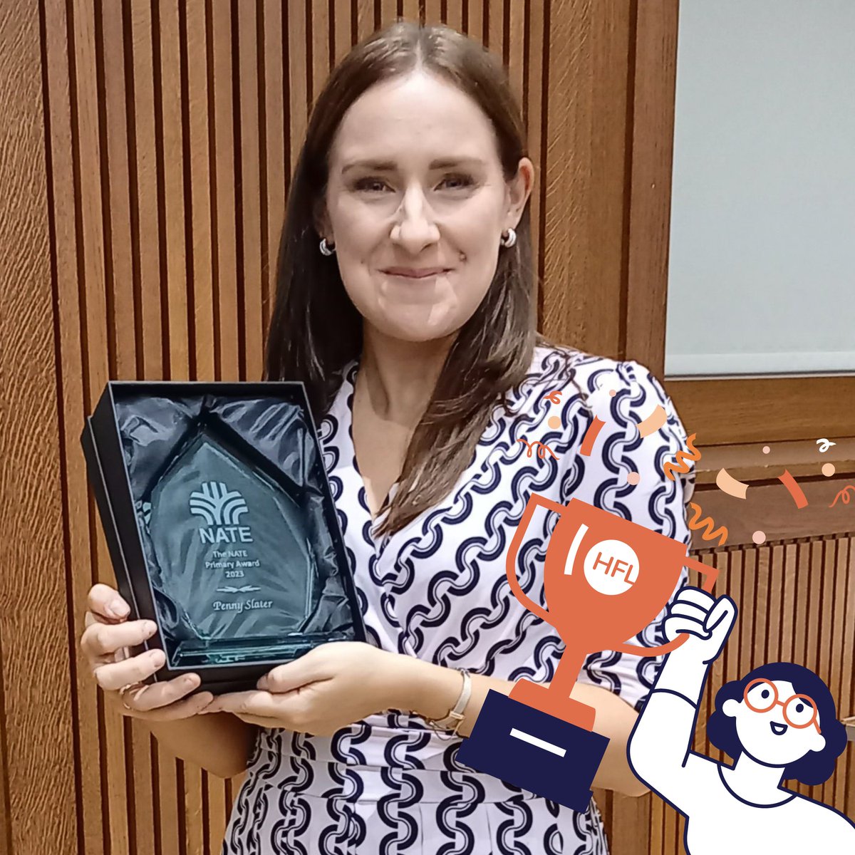 We are delighted to be able to share that our very own <a href="/mrspennyslater/">Penelope Slater</a> won a well-deserved <a href="/NATEfeed/">National Association for the Teaching of English</a> Primary Award 2023! Her exceptional work on Reading Fluency has, undoubtably, made a difference to children in schools throughout the country. #OneHFL