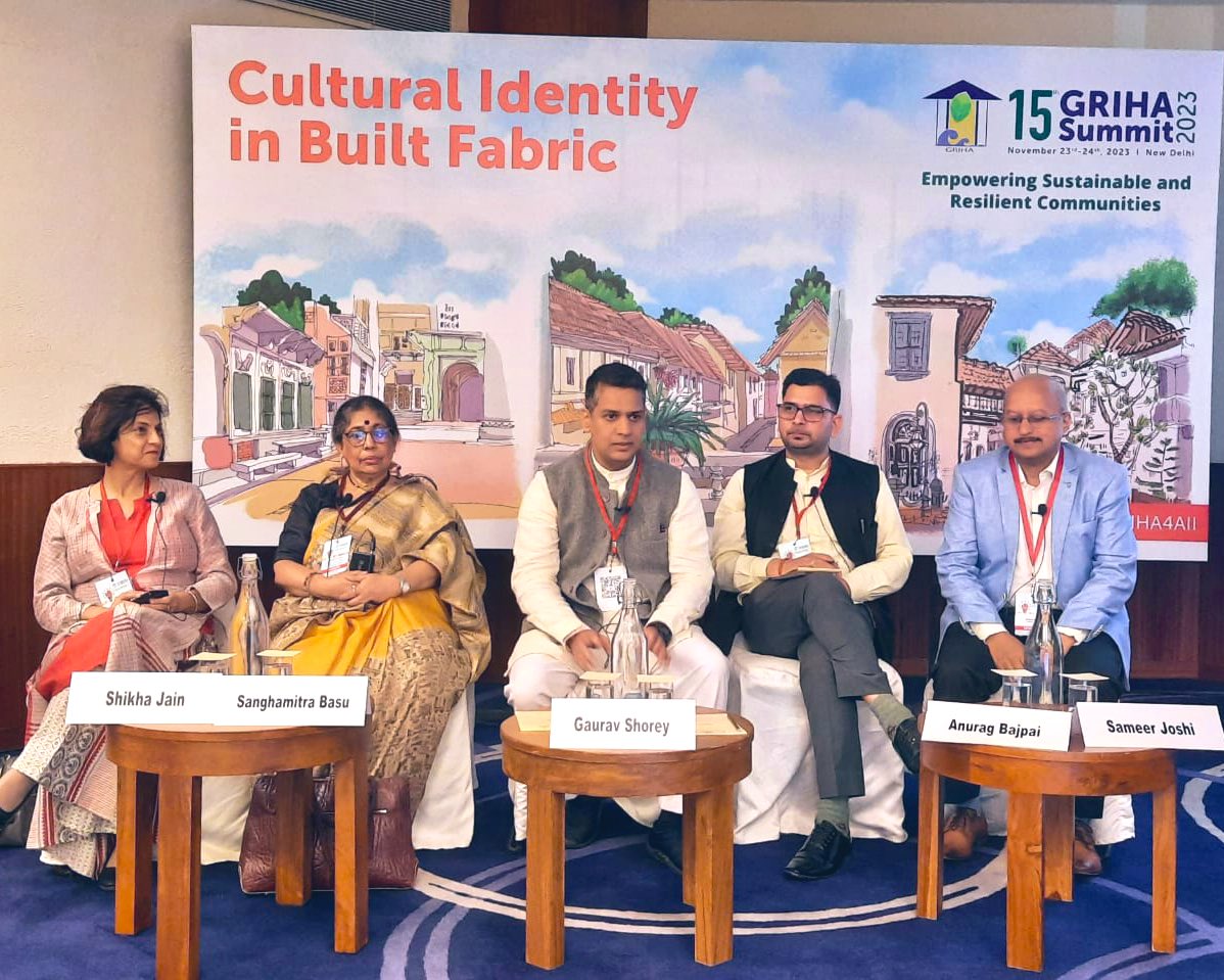 GRIHACouncil's tweet photo. Distinguished panel for Thematic Track 2 – Cultural Identity in the Built Fabric moderated by Ar. Gaurav Shorey, Director, Psi Energy Pvt. Ltd.
On the panel: @Dronah2 , @india_greentree , @GodrejInterio4U , @INTACHIndia
#GRIHA4ALL #HEALTHEARTH https://t.co/RtWnci0Qzp