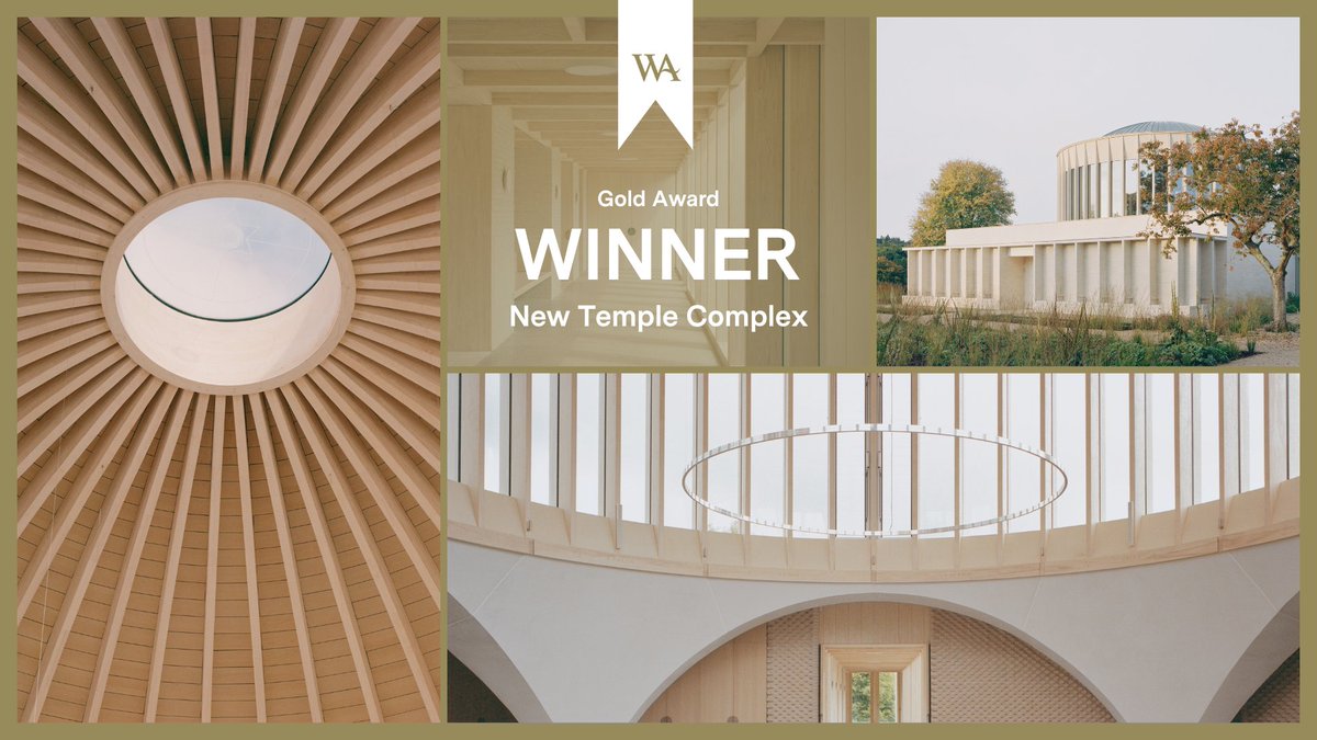 🌟🏆The Gold Award for the Wood Awards 2023 is the New Temple Complex! A multifaith community hub designed by James Gorst Architects for the White Eagle Lodge has been announced as the UK's best new timber building, having won the Gold Award at the #WoodAwards23 Ceremony.