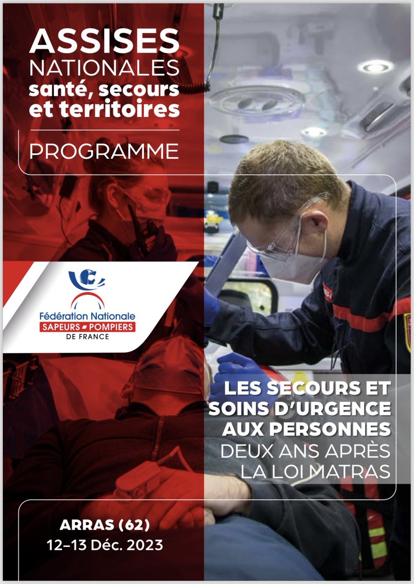 Patrick Hertgen (@patrickhertgen) on Twitter photo Les 12 et 13 décembre prochain se tiendront à Arras les assises « santé, secours et territoires » sur le thème des secours et des soins d’urgence aux personnes (SSUAP) deux ans après la promulgation de la loi <a href="/famatras/">MATRAS Fabien 🇫🇷</a>.
Inscriptions ici ⤵️
helloasso.com/associations/u…
Programme ⤵️⤵️ Les 12 et 13 décembre prochain se tiendront à Arras les assises « santé, secours et territoires » sur le thème des secours et des soins d’urgence aux personnes (SSUAP) deux ans après la promulgation de la loi <a href="/famatras/">MATRAS Fabien 🇫🇷</a>.
Inscriptions ici ⤵️
helloasso.com/associations/u…
Programme ⤵️⤵️