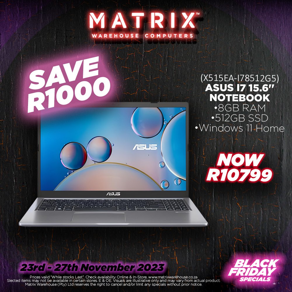 MatrixWarehouse's tweet image. BLACK FRIDAY SUPER SAVINGS START NOW!

KEEP YOUR EYES PEELED THROUGHOUT THE DAY FOR MORE AMAZING DEALS!

Find the entire promotional pamphlet over at matrixwarehouse.co.za/promotions/
.
.
.
.
.
#BlackFridayDeals #Matrixwarehouse #computertechnology #SaveBig #limitedsale #SuperSpecials