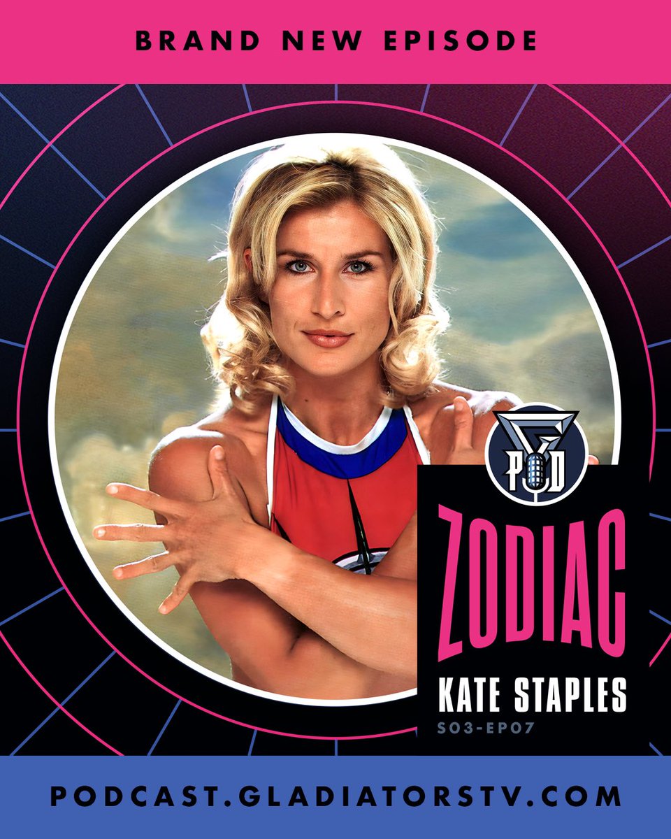GladiatorsTV's tweet photo. In Series 2, the arena witnessed the meteoric rise of Zodiac (Kate Staples), who left Contenders seeing stars! ✨

Get ready for the untold tales, the epic highs, and the heart-wrenching lows that marked her incredible Gladiators career. 🤯

🔈 Listen at https://t.co/lRg9iS0O4U https://t.co/0KFZpmKJzr