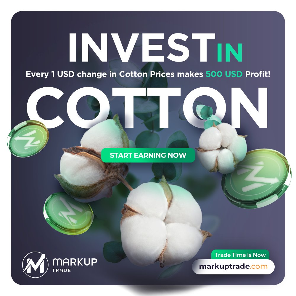 MarkupTrade's tweet photo. Seize Opportunities in Cotton Trading! 🌾💹

Dive into the world of cotton trading with https://t.co/iC4HVo4CQZ !

Every $1 change in Cotton Prices can bring you a $500 profit! Start your journey to financial growth now. 🚀💰 #CottonTrading #InvestmentOpportunity #MarkUPTrade https://t.co/dw6IRA4HYt