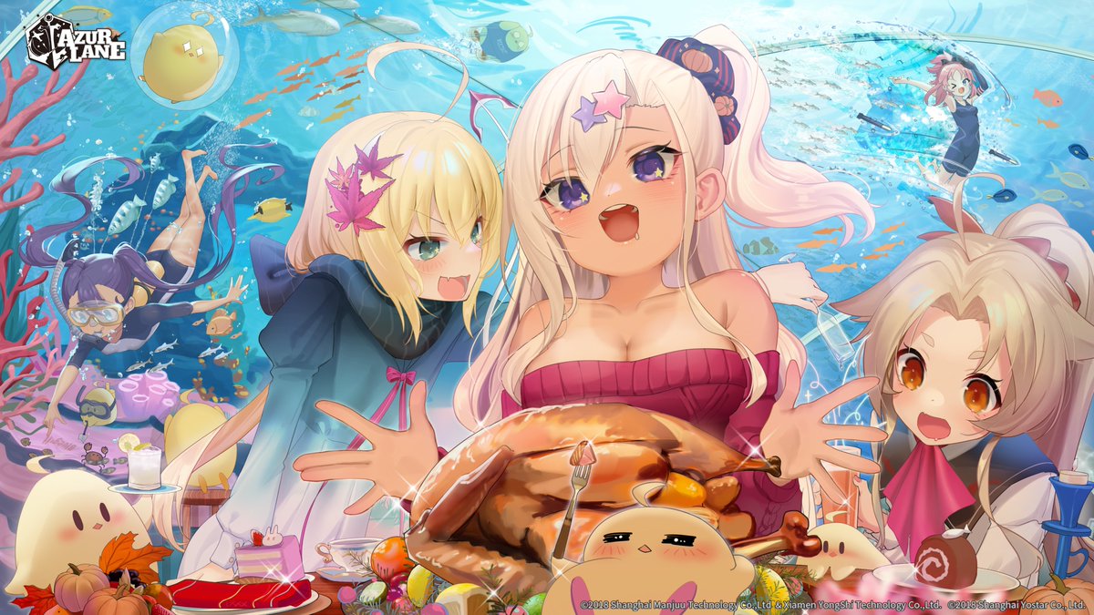 Friendship and companion is the vibrant thread that adds color and meaning to every moment. Happy Thanksgiving!

Thanks to FH _moya (@moya11158375) for creating this amazing piece of artwork for us.

#AzurLane #Yostar