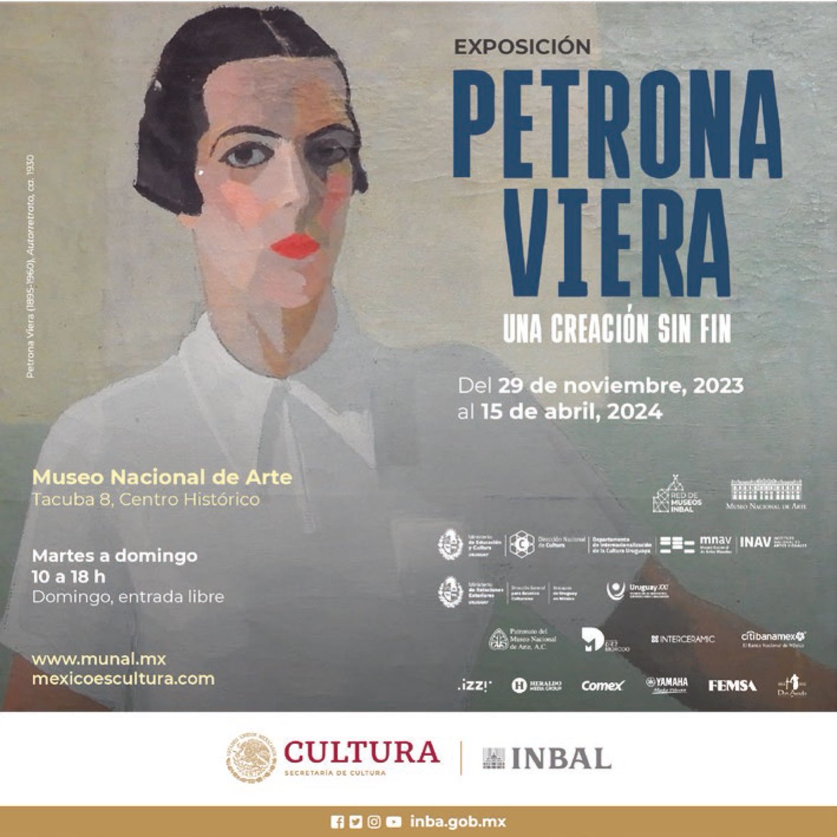 bellasartesinba's tweet photo. #PetronaViera, considerada “la primera pintora uruguaya profesional”, retó los roles de género en el Uruguay del siglo XX.

En la última #NocheDeMuseos del año, el @MUNALmx te invita a conocer su obra.

Inauguración: Miércoles 29 de noviembre, 19 h
#EntradaLibre https://t.co/Cs7WDOgjYd