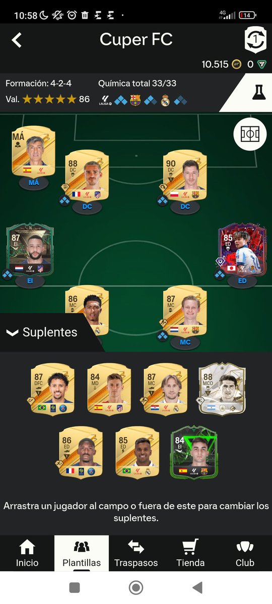 Recomendaciones para mejorar plantilla?teniendo en cuenta que juego poco y soy pobre 😂 juego con 4-3-3 Griezmann mco