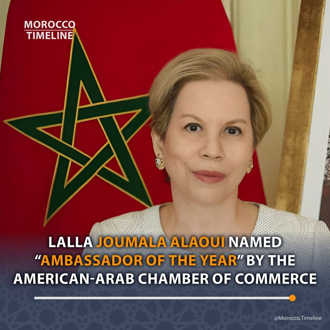 MoroccoTimeline's tweet photo. Under the leadership of His Majesty 👑 King Mohammed VI, Lalla Joumala Alaoui contributed “to further promoting relations between 🇲🇦 #Morocco and the 🇺🇸 #UnitedStates”, underlined the president of the NUSACC, David Hamod, in a press release. https://t.co/vqQQQoabCH