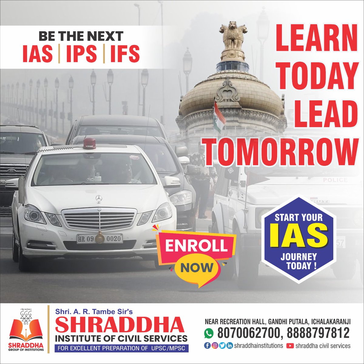 #LearnTodayLeadTomorrow Be the next IAS | IPS | IFS| 
Start Your IAS Journey Today !
Take the first step towards a distinguished career in public service with Shraddha Group of  Institute of Civil Services. 
#CivilServices #FutureLeaders #ShradhhaInstitute #UPSC #MPSC