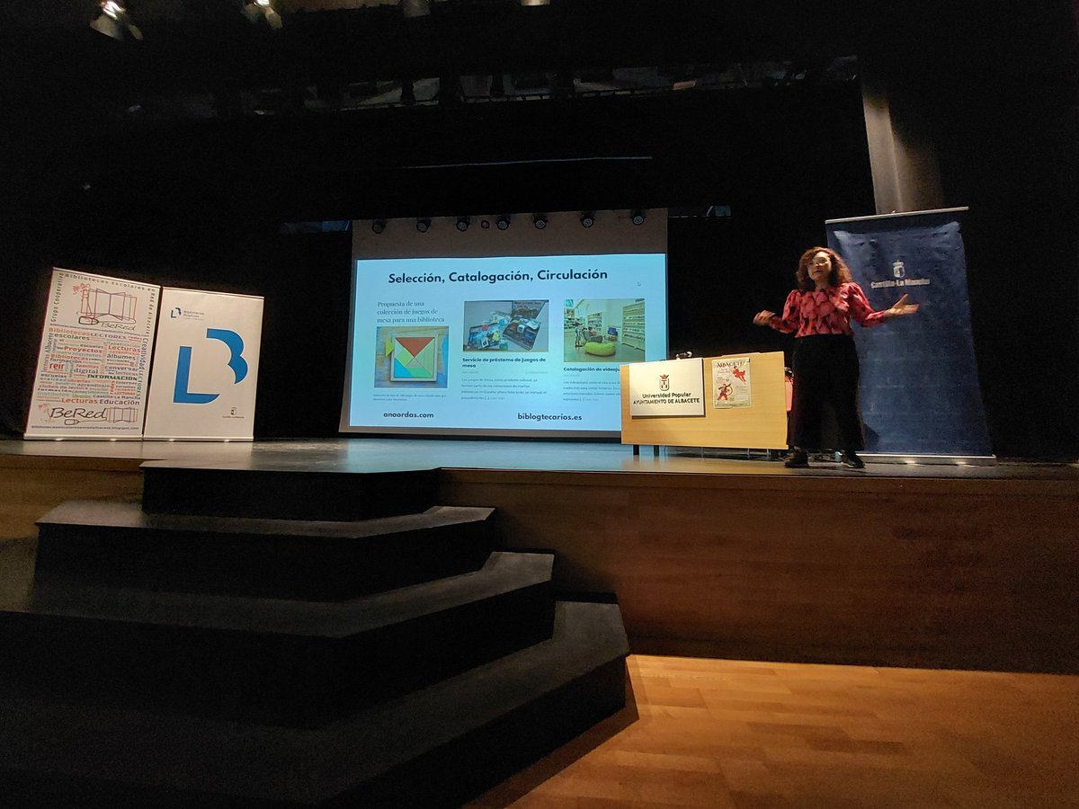 Iniciamos las Jornadas con <a href="/aordas/">Ana Ordás</a> para aprender de juegos, bibliotecas y alfabetización informacional como una necesidad a trabajar y ofrecer para nuestros usuarios y lectores. 
#BinomioFantástico23 #BEREDAB #Bibliotecas #BibliotecasEscolares #Albacete #CRFPCLM