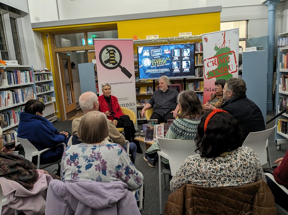Had a great time at @penarthlibrary yesterday evening talking all things historical crime fiction with @CrimeCymru pals @chrislloydbcn and @ThorneMoore. Many thanks to Ceri and the team for the invitation and to the lovely audience for your great questions and enthusiasm.