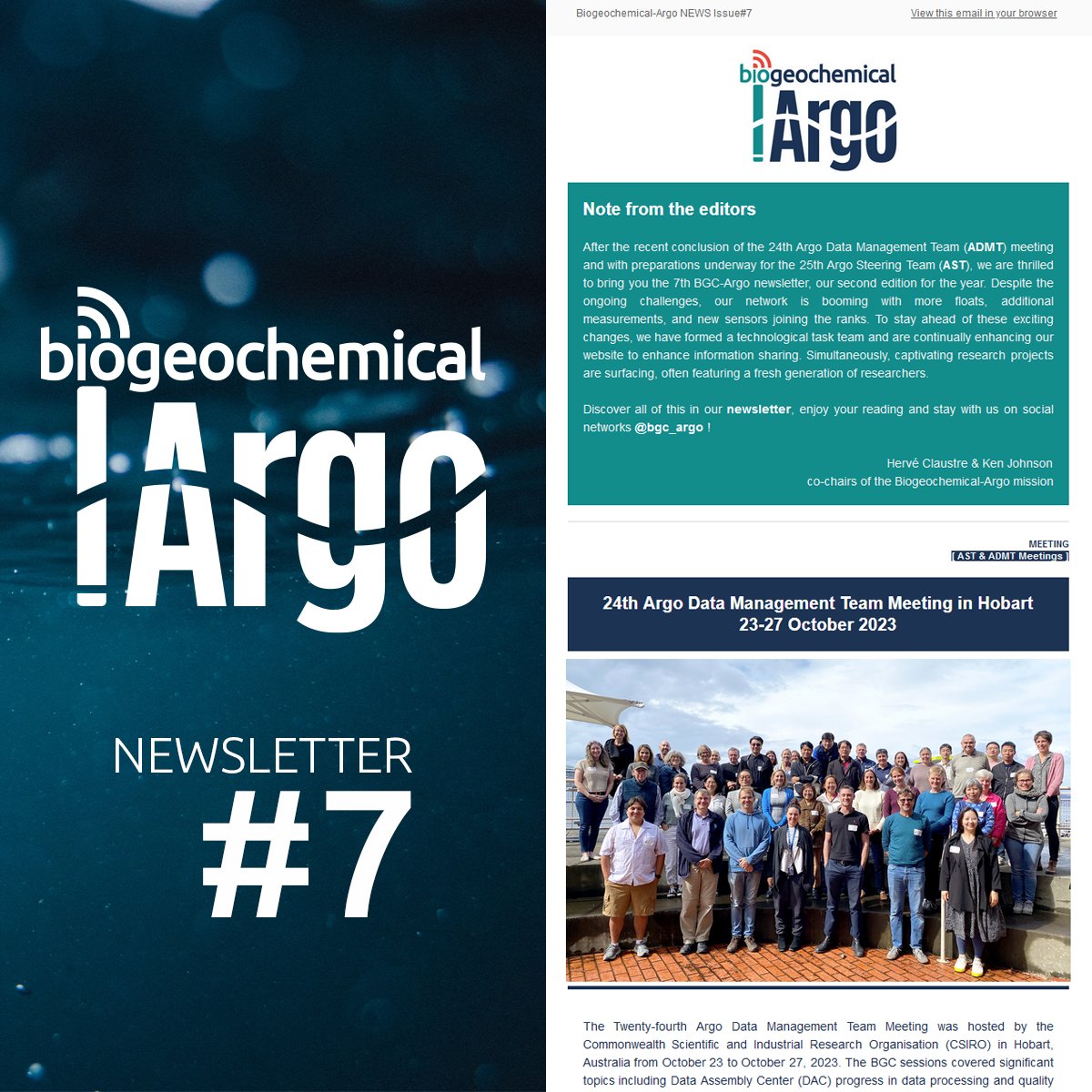 🌊 The 7th Biogeochemical Argo Newsletter is out! Explore the latest updates from the most ambitious program for global biogeochemical ocean observation. Read now 📄 mailchi.mp/2697012d6973/b…, and subscribe for future editions 👉 eepurl.com/cn8WoH