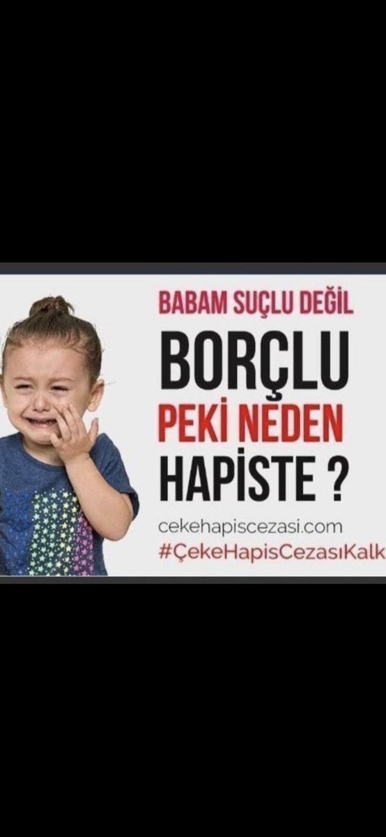 <a href="/mehmetdemirtr/">Emekli C.Savcısı Mehmet Demir</a> <a href="/RTErdogan/">Recep Tayyip Erdoğan</a> Degerli savcım
Çek magduru esnafın sesini ,çıglıklarını kimse duymadı,duymuyor 
Allah rısası için çocuklarımızın yüzü suyu hürmetine yardım edin sesimiz olun.
Esnaf içerde ,ailesi ,çocukları dışarda pesperişan.
#CEKEHAPİSCEZASIKALKSIN