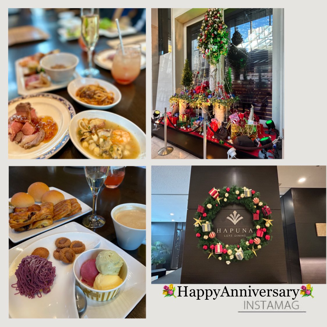 cha_bee_'s tweet photo. 11/20結婚記念日💒
品川プリンスのバッフェ🍽️
月火曜の蟹食べ放題に行きたかったけれど
主人息子は忙しくラストチャンス本日お祝飯
行きだけ運転私はシャンパン🥂
男たちはノンアルで乾杯🍹
ホテルはクリスマス🎄ホリデイ
ご馳走様💕
#結婚記念日
#アニバーサリーランチ
#品川プリンスホテル #HAPUNA https://t.co/ZFd8JnWojf