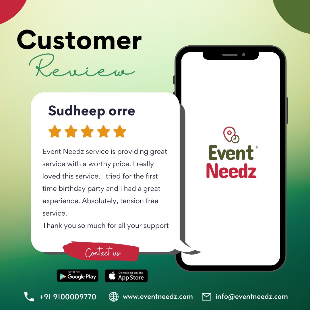 '✨ Event Needz: Where Dreams Become Reality! ✨

🎉 From a customer's vision to reality: Event Needz connected proud parents with the perfect vendors to celebrate their baby's 1st birthday! 🍼 

🌐eventneedz.com
📞+91 9100009770

#EventNeedz #DreamCelebration