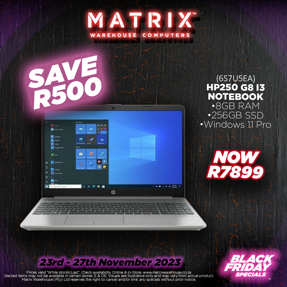 MatrixWarehouse's tweet image. BLACK FRIDAY SUPER SAVINGS START NOW!

KEEP YOUR EYES PEELED THROUGHOUT THE DAY FOR MORE AMAZING DEALS!

Find the entire promotional pamphlet over at matrixwarehouse.co.za/promotions/
.
.
.
.
.
#BlackFridayDeals #Matrixwarehouse #computertechnology #SaveBig #limitedsale #SuperSpecials