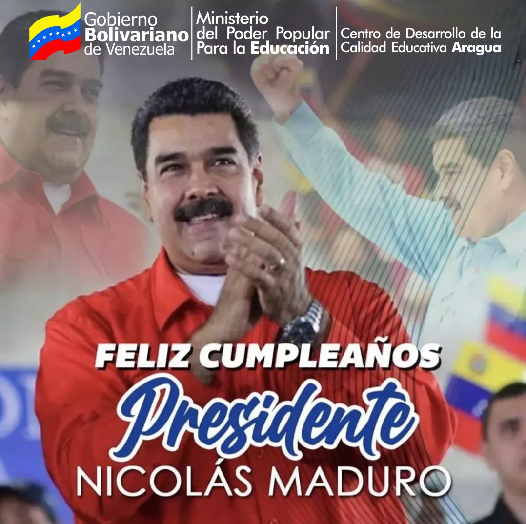 CDCEAragua's tweet photo. Hoy #23Nov el pueblo venezolano celebra el cumpleaños 61 de nuestro presidente @NicolasMaduro Dios y la virgen del valle lo bendiga siempre.
#DiosTeBendigaMaduro 
@_LaAvanzadora 
@MPPEDUCACION 
@PiedadQuintana1 
@Soykarinacarpio https://t.co/t1u9joXwuI