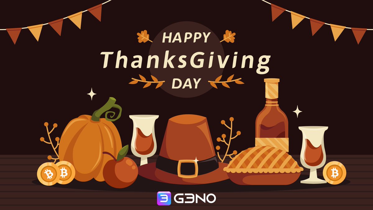 Grateful for innovation, thankful for progress. Happy Thanksgiving from #GENO! 🦃🍂 

#Thanksgiving #Innovation #Cryptocurrency