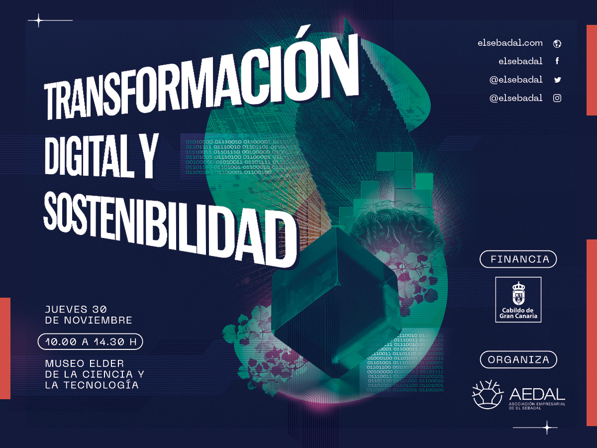 Transformación Digital y Sostenibilidad
Jueves 10/11/23 de 10:00 a 14:30 en <a href="/museoelder/">Museo Elder</a>
✅Competencias digitales y digitalización
✅Soluciones digitales
✅La transformación digital en el tejido empresarial
✅Transformación Digital en Verde
Más info  en
🌐elsebadal.com/noticias/191-t…