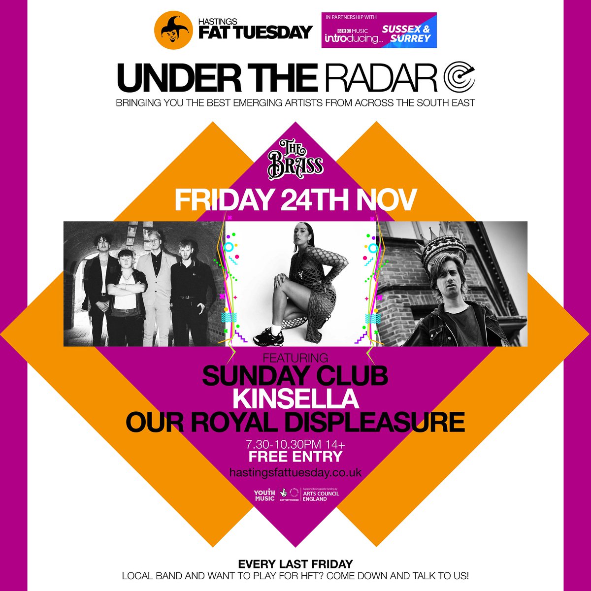 Join us for our final Under the Radar at The Brass before it closes at the end of the year! FRIDAY NOVEMBER 24TH 7.30-10.30pm FREE ENTRY 14+ @BBCIntroSouth #1066musiccity @Visit1066