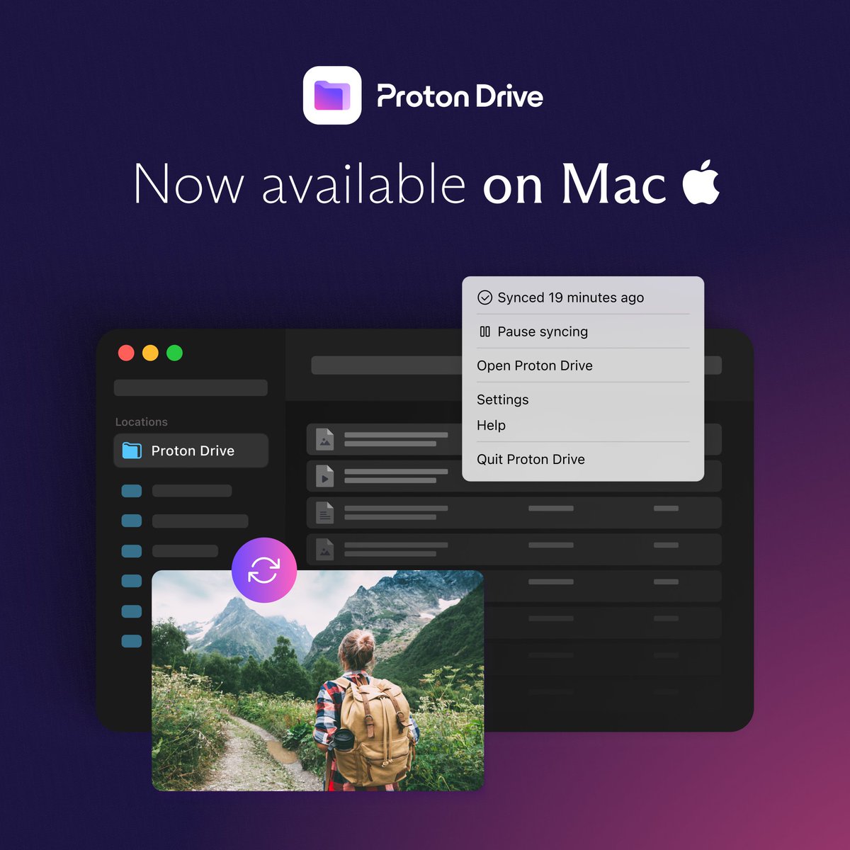 Today, we’re happy to announce we’re launching the Proton Drive app for Mac! 🎉

We’re hitting this significant milestone, thanks to our community members who gave us feedback for the Mac OS beta. 

#ProtonDrive is now available on  #iPhone, #Android, #Windows, the web, and now