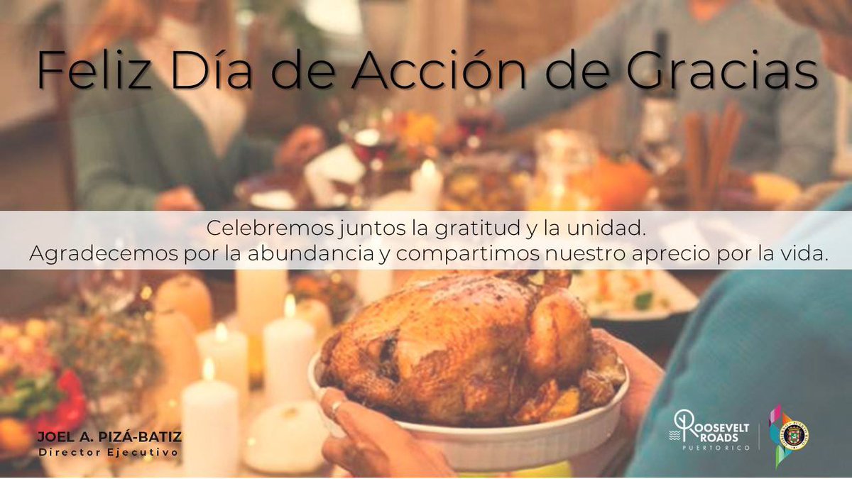 En el Día de Acción de Gracias, reflexionamos sobre las bendiciones compartidas y la abundancia en nuestras vidas. Que la gratitud nos inspire a todos a ser mejores y a apreciar lo que realmente importa. 🍁🙏 
<a href="/prdirRooseveltR/">prdirrooseveltroads</a> 
<a href="/lafortalezadepr/">La Fortaleza</a>