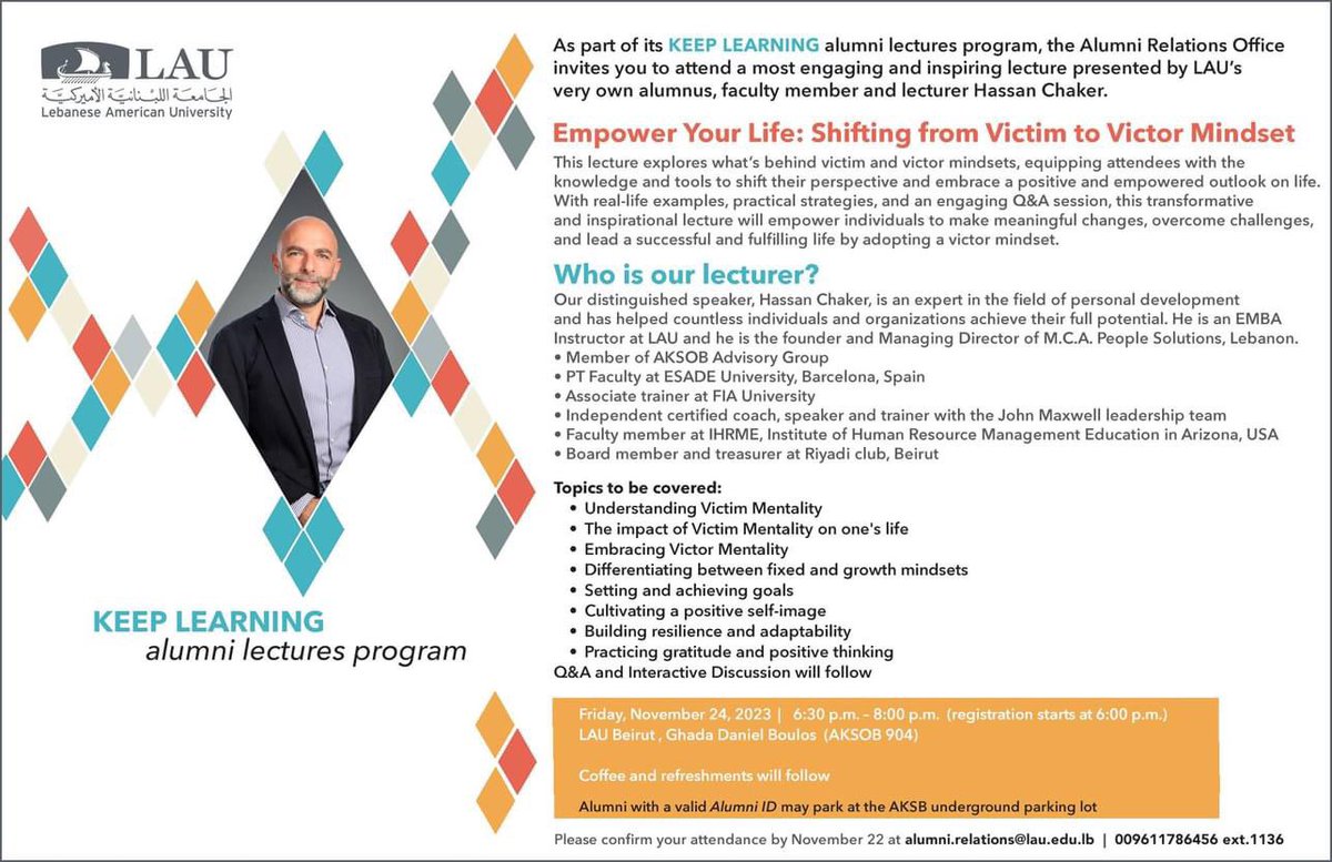 Hassanchaker's tweet photo. Looking forward to connect with my fellow Lebanese American University alumni @lebamericanuni tomorrow at 6:30. https://t.co/P4XPZHAj16