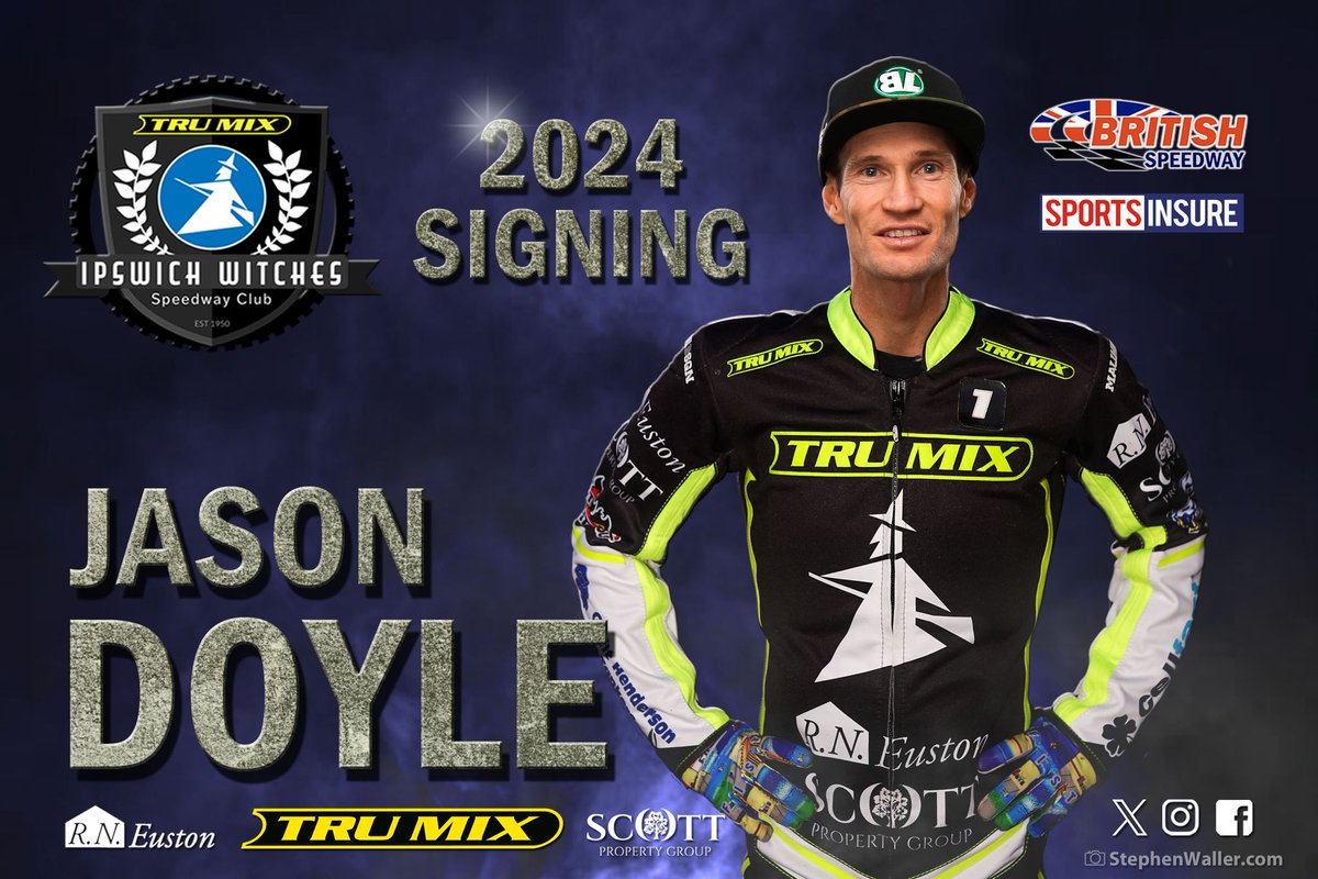 ipswichspeedway's tweet photo. #AnnounceTheTeam - Part 1⃣

Grand Prix star Jason Doyle is back! 🇦🇺

"It is more of a family at Ipswich, you feel like you are part of something special." 💬

Full interview ➡️ https://t.co/ftGSqDEDmk 

#TruMixWitches 🧙‍♂️ https://t.co/Vop9HK9pvK