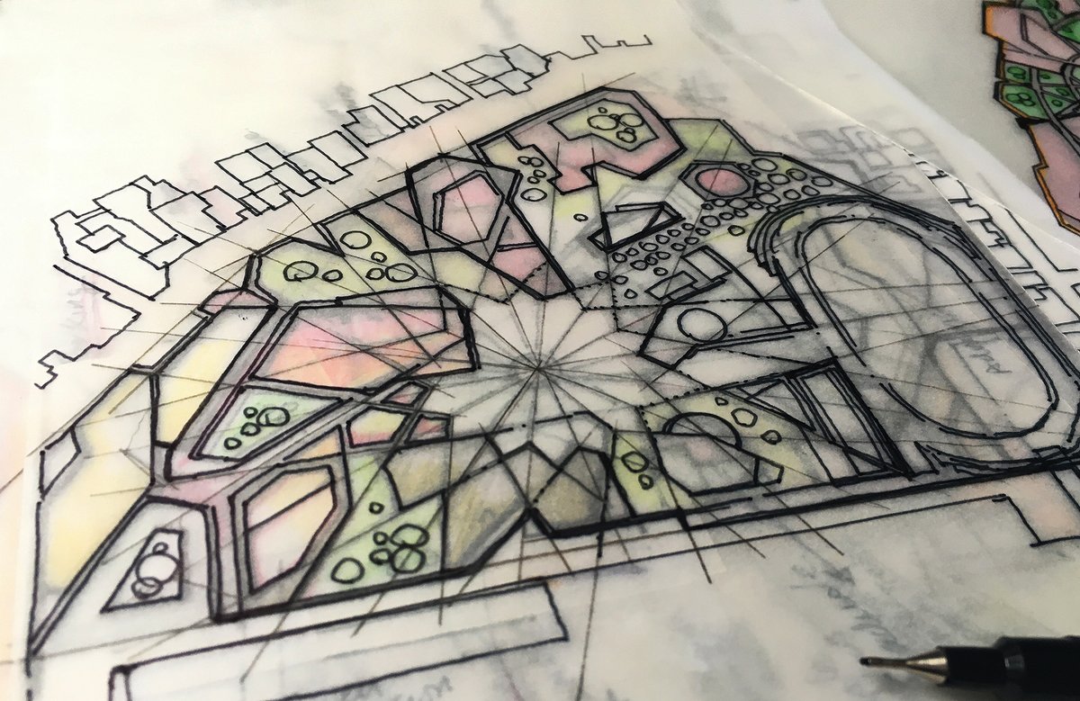 #Sketch of the #masterplan, for the invited competition of #KardanUniversity Campus #Kabul #Afghanistan Through a set of layered #diagrams, we created a spatially articulated ensemble capable of redefining the geography and agency of the new #University #Campus #MCA_kardanforum