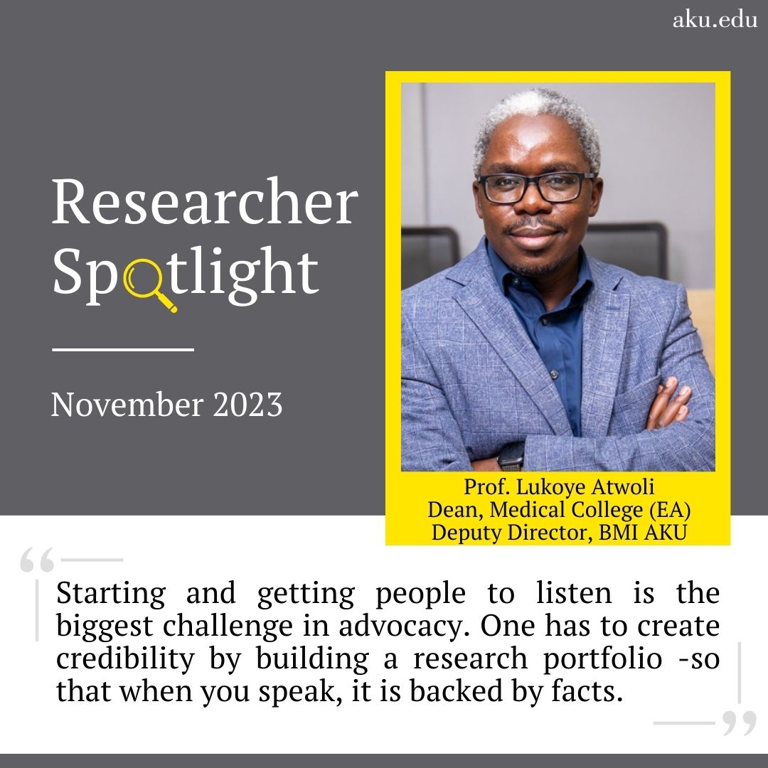 Recently elected to the prestigious National Academy of Medicine, Dean @LukoyeAtwoli is a prominent figure in the field of psychiatry and a strong advocate of mental health policy in Kenya and beyond.

Professor Atwoli is our #ResearcherSpotlight for November 2023! 🙌🏽