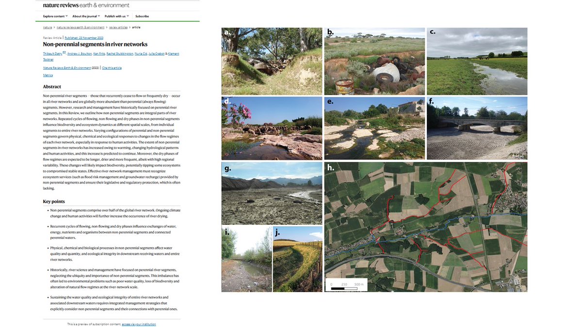 Why #NonPerennialRivers, #IntermittentRivers need to be integrated into river sciences & management in the face of #GlobalChange. Proud of this piece-amazing team @rstubbington @ncidpuey @KlementTockner @Julie_Crabot Andrew Boulton Ken Fritz More details: rdcu.be/drPhe