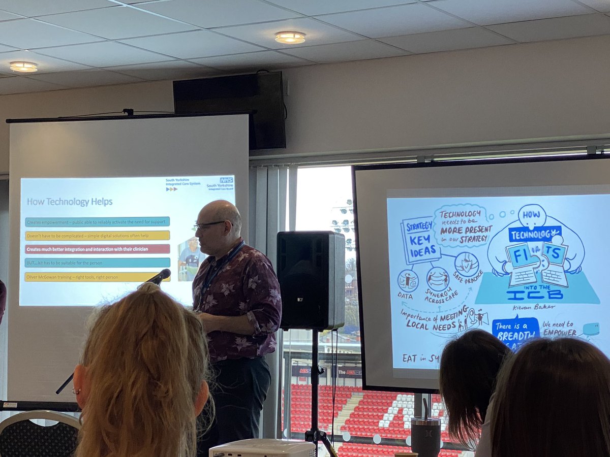LowderWendy's tweet photo. Finally after some months discussion with @ZoeClarke77 we have our SY Electronic Assistive Technology event - privilege to kick off the event today with @socfuture vision - huge opportunity for tech to support independance, life chances ++ @k_m_baker @NHSSYICB #EAT23 https://t.co/BWytSlZ2M3