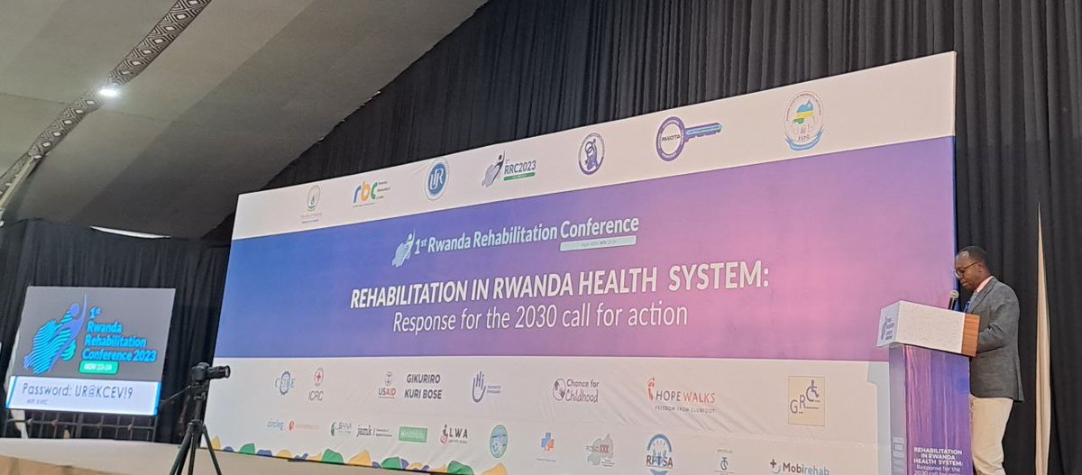 KareMur's tweet photo. Also @JAMK_fi joining the 1st ever Rwanda Rehabilitation Conference 2023. To make #Rehab2030 possible, innovation and #digitalrehabilitation are needed to increase access to rehabilitation services says Dr. David K Tumusiime from @Uni_Rwanda  in his keynote. https://t.co/HdtjKAf2aI